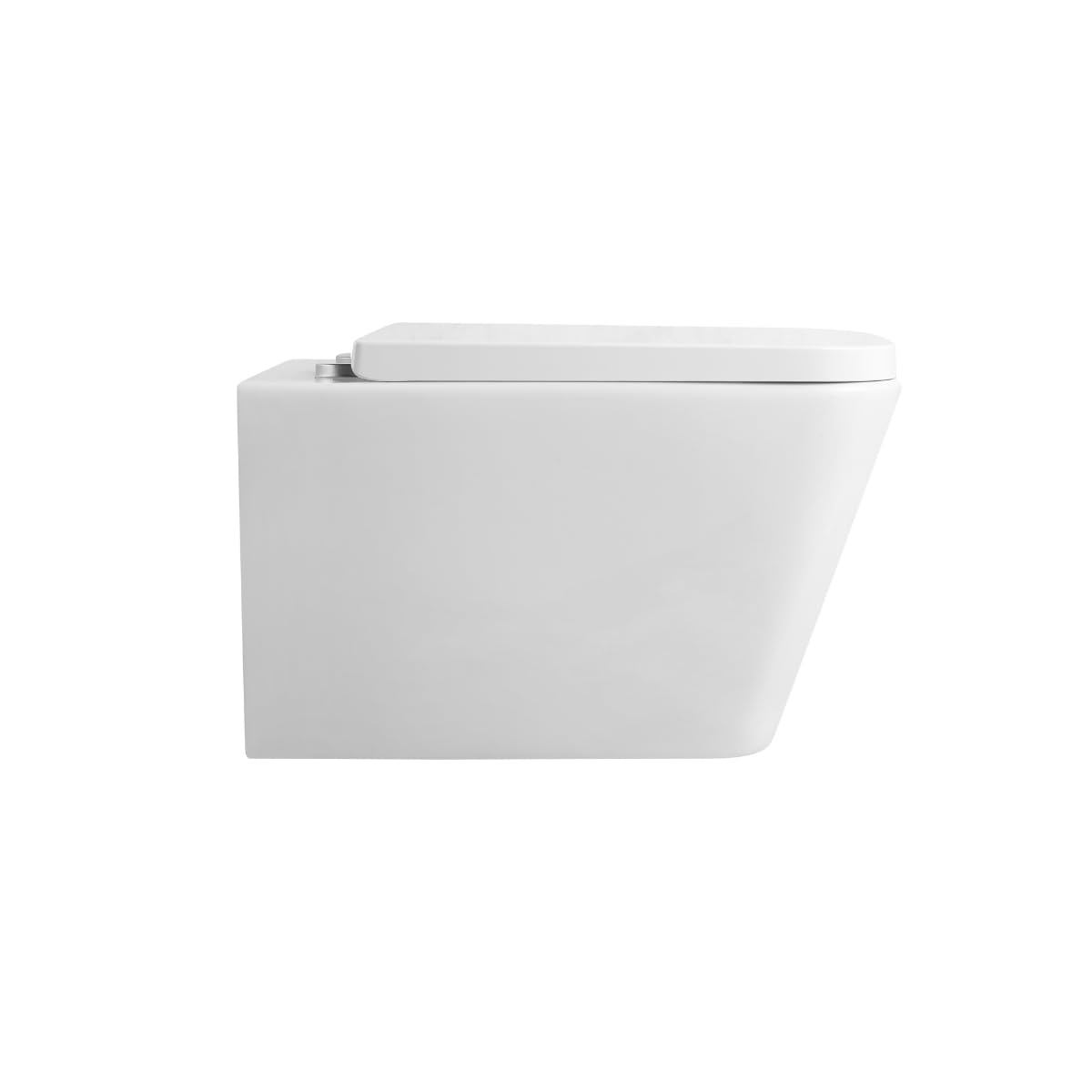 Pack Inodoro Suspendido Blanco Brillo y Cisterna Empotrada Autoportante con Pulsador Blanco | Inodoro Brillo Rimless Sin Borde de Fondo Reducido y Asiento Extrafino con Caida Amortiguada