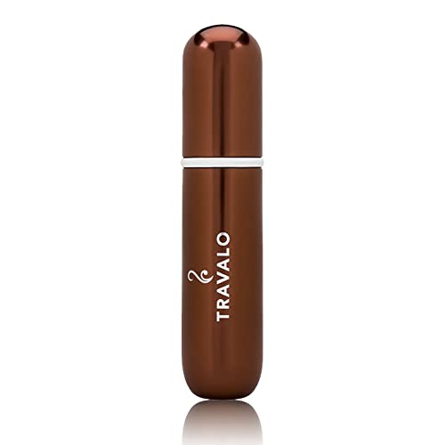 Travalo Classic Hd Perfume Atomizer | Genie-S Tsa Approved Travel Perfume Bottle Refillable | Reusable Airtight Easy-Fill Mini Pump Sprayer | Lightweight Elegant Design W/Volume Window | Brown 0.17Oz #TOP3