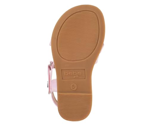 Image of bebe Girls' Sandals - Trendy Flat Designs with Rhinestones, Puffy Straps, Embossed Details and Charms for Toddlers /Little Kids /Big Kids