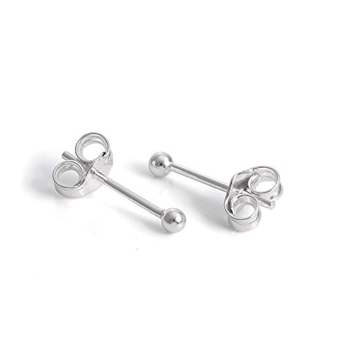 Preisvergleich Produktbild Sterlingsilber Leichtgewicht 2mm Kugel Ohrstecker