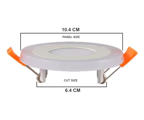 Image of OLIPS 6W (3+3) LED Ceiling Panel Down Light | Dual Color Change by On /Off Switch | Fan Box POP Decorative LED | White Center & Color Ring Design (Green, 3)