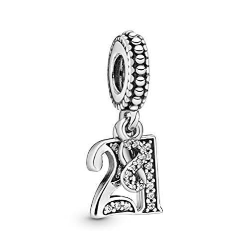 Charm colgante Pandora 797263CZ mujer plata 21 Años de Amor
