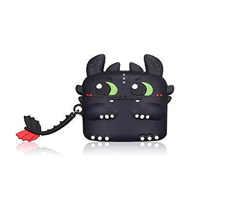 Image of Cartoon Silicone Case Compatible with Apple AirPods Pro 2 Case Cover - Cute 3D Shockproof 360 Protective Skin Cover with Keychain | AirPods Pro 2nd Gen Case (Toothless)