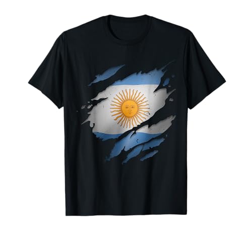 Camisas argentinas con Orgullo | Bandera de Argentina desgarrada Camiseta