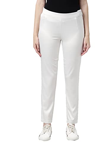 Image of GO COLORS Women Mid Rise Polyester Shiny Pant