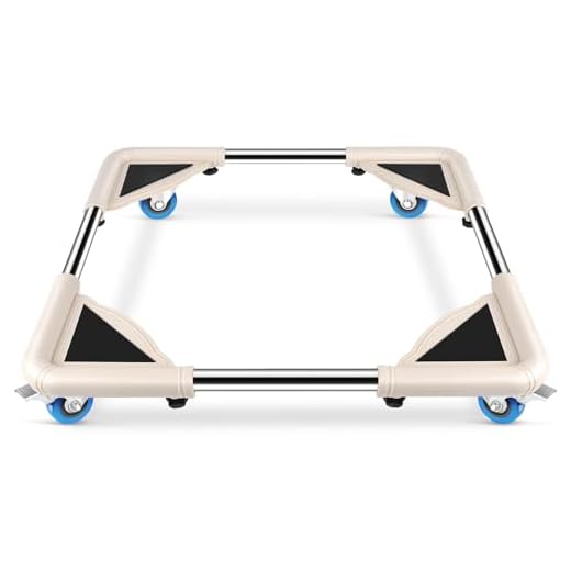 SPACECARE Mobile Roller with 4 Locking Wheels - Adjustable Furniture Dolly Washing Machine Stand Refrigerator Base Moving Cart