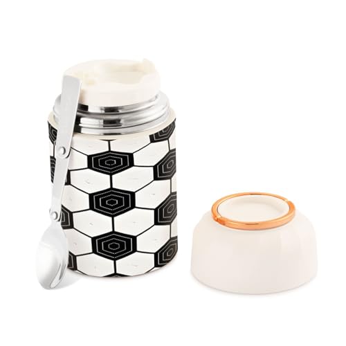 Tarro de comida de 500 ml aislado al vacío con diseño de fútbol y cuchara incluida 2