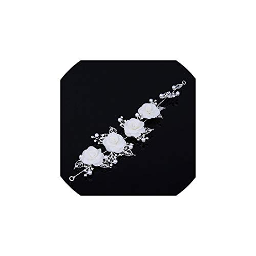 Bridal Rhinestone Crystal Hair Tiara Crown Wedding Comb Hair Chain Headpiece Floral Hair Ornaments For Women,2214