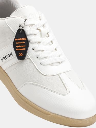 Image of WROGN Men's Lace-up Sneakers | Solid with Graphic Detail