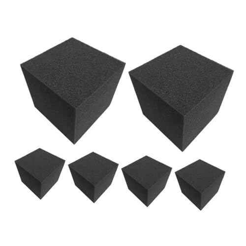 Toyvian 6個 吸音・遮音綿 ブロッカー 防音ブランケット 発泡ボード 減衰 接地 消音 防音用音響タイル 防音フォーム シャドーフォーム ポリウレタン Black