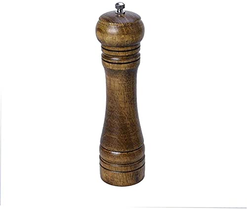 TONZN 5/8/10 Inch Wood Chili Mill-5 Inch Salt Mill Chili Thin Chili Powder Salt and Pepper Mill -10 Inches Salt (10 Inches)