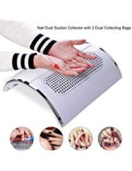 Biutee 3 Fans Powerful Nail Dust Suction Fan Collector Vacuum Cleaner Manicure Tools with 2 Dust Collecting Bags