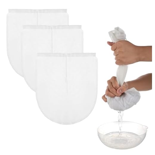 COMNICO Bolsas de queso, paquete de 3 unidades de 12 x 10 pulgadas, de nailon, reutilizables, de malla fina, colador de estopilla, para té de nueces, cerveza, jugo, filtro para café frío, yogur,