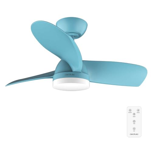 Cecotec Ventilador de Techo con Luz EnergySilence Aero 3050 Sky. 35 W, Motor DC, Diámetro 36” con luz LED, Mando a distancia, Temporizador, 6 Velocidades y 3 Aspas