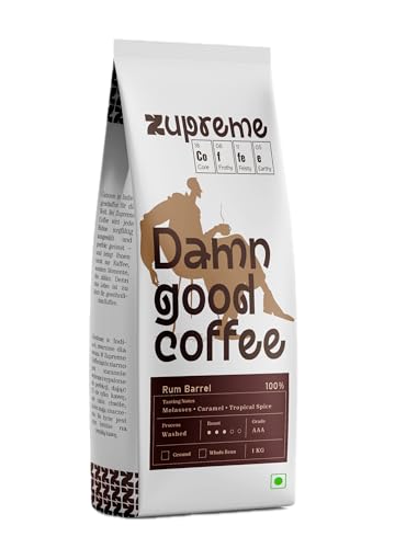 Image of Zupreme Premium Coffee Rum Barrel Aged | Premium Specialty Coffee Beans | Oak Barrel Infused | Rich, Smooth & Aromatic | Freshly Roasted | Limited Edition Coffee | 1 KG