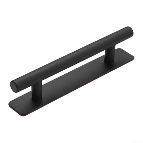 Manija de puerta de aleación de aluminio negro mate para puertas correderas, no requiere taladrar, diseño fácil de agarrar, ajuste versátil para puertas grandes expuestas (A)