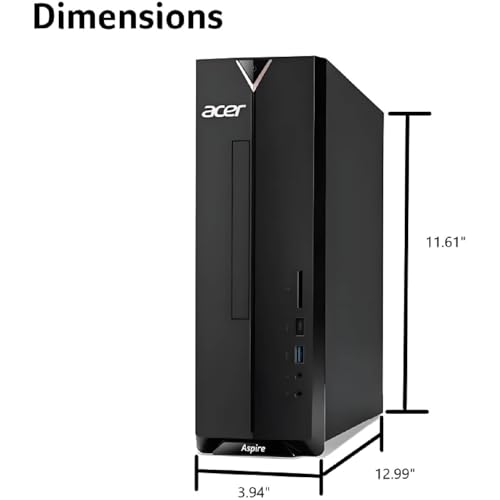 Image of acer 2025 Aspire Business Desktop, Ultra-Quiet Design, 16GB Memory 256GB PCIe SSD, Intel Processor, Dual 4K Monitor Support, SD Card Reader, USB-C, Keyboard & Mouse, Windows 11