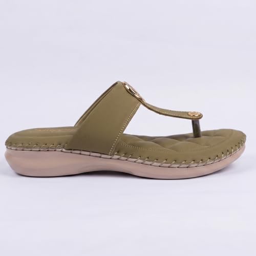 Image of Comfortable Synthetic Leather Sandals for Women and Girls | Thong Strap Casual Open Toe Flat Footwear for Daily Outings | Durable Everyday Footwear