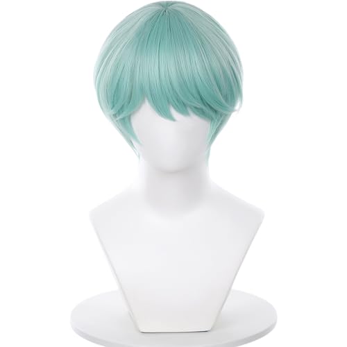 maysuwell Light Green wigs Short hair with Bangs Anime Singers cosplay wig Heat Resistant wig Halloween,Christmas,Comic con,Easter,Daily wear,Costume party
