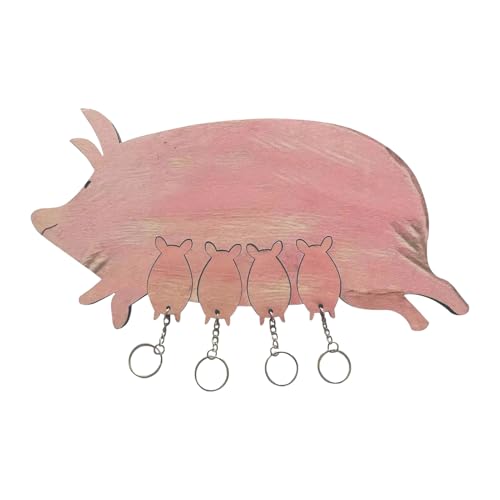 Porta Llaves De Cerdo Rústico - Organizador Montado En La Pared | Perchero Decorativo Con Construcción De Metal Duradero, Bonito Diseño De Animales Para Entrada, Pasillo, Puerta De Entrada, Dormitorio