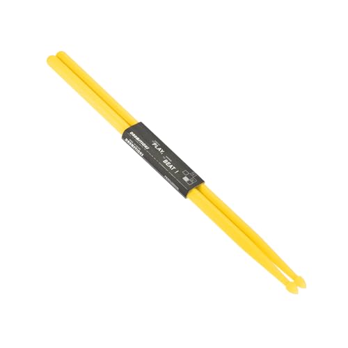 PATIKIL Nylon Drumstick 7A Plastic Anti Slip Handle Drum Stick for Adults Electronic Drums Musical Instrument Percussion Yellow, 16