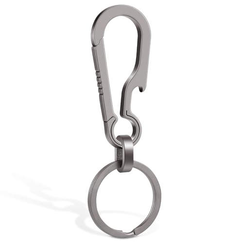 Ouligay Titanium Carabiner Bottle Opener Keyring Carabiner Key Ring Clip Multifunctional Key Holder Belt Clip Carabiner Keychain Clip for Men Women