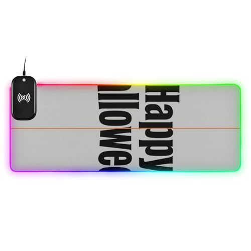 Grand tapis de souris gris Halloween 90x41 cm | Confort et style moderne pour bureau
