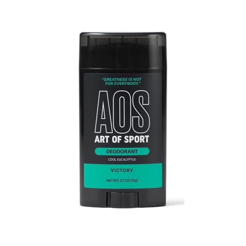 Art of Sport Mens Deodorant Talc Free Eucalyptus Fragrance Made with Natural Botanicals Green Tea Made for Athletes Victory Scent 2.7 Ounce