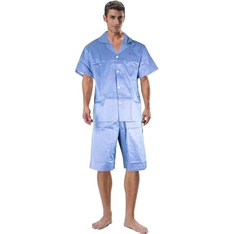 REMIXX Men's satin pyjamas, short two-piece pyjamas, Motive2, M Cover