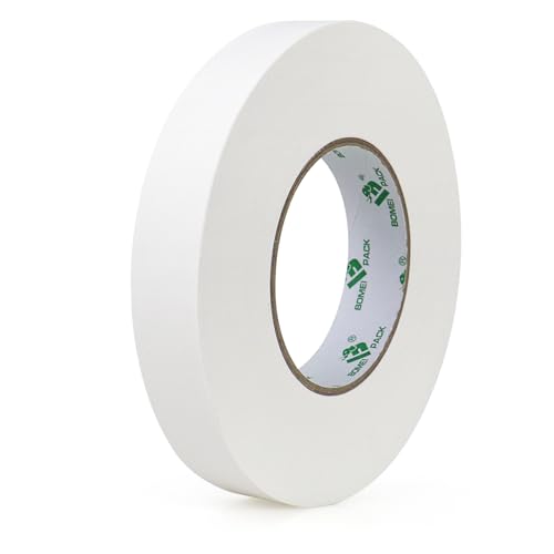 Image of BOMEI PACK White Gaffer Tape, Matte Non-Reflective, 1inch x 60yds No Residue Hand Tear Self-Adhesive Gaffer Tape for Labeling, Cable, Stage, Photo Studio, Painters and Duct Repair, 1 Pack