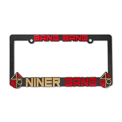 Bang Bang Niner Gang for San Francisco 3D Raised License Plate Frame | 1 Pack Car License Plate Cover | Universal US Black License Plate Holder | Auto Accessories (Car Truck and SUV) (ABS Plastic)
