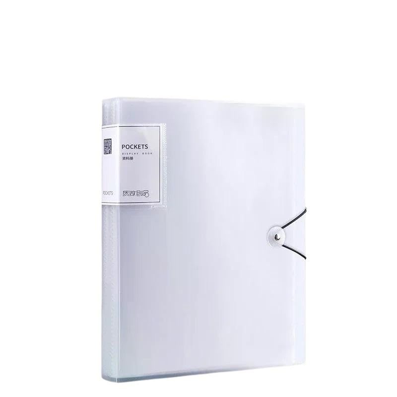 Folder dokumentów Kolorowy, przezroczysty folder w formacie A4. Organizator plików o dużej pojemności. Wynik testowy PaperHolder. Plik studencki dla Biura(Biały)