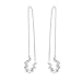 AC Fashion Korean Version Chic Ear Line for Women. 925 Sterling Silver Wave Cuff Earrings Wrap Tassel Earrings for Women Threader Earrings Perfect Valentine's Da. (Silver Color)(Only One)