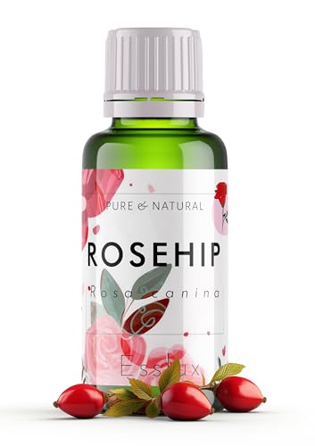 Image of Esslux USDA Organic Rosehip Oil for Face - 100% Pure & Vegan Rosehip Seed Oil Organic Cold Pressed Unrefined - Therapeutic Grade Rose Hip Oil Face Oil for Skin, Hair & Body 30ml
