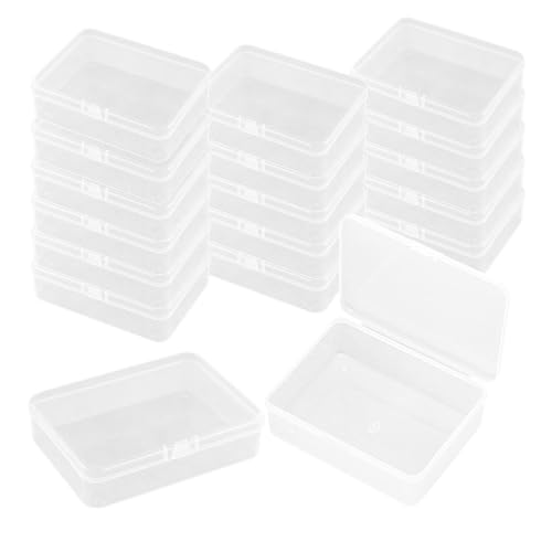 Dimensione del contenitore: La dimensione del mini contenitore di plastica trasparente: 75*51*20mm, se gli oggetti che si desidera inserire nelle Mini Scatole Contenitore sono esattamente della stessa dimensione delle Mini Scatole Contenitore, si prega di scegliere una scatola più grande