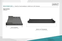 DIGITUS Fachboden zum Festeinbau – 19-Zoll 1HE – 250 mm Tief – Schwarz – Ansicht 3
