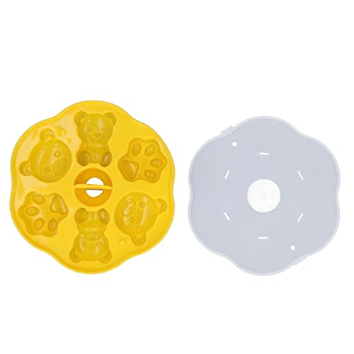 Molde de silicona para cubitos con tapa, amarillo miniatura 6