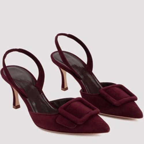 Divanne Slingback Pumps, Women's Pointed Toe Stiletto Pumps Buckle High Heeled Sandals Office Lady Casual Party Wedding Shoes2