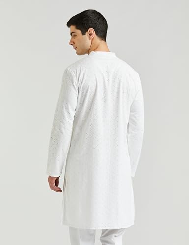 Image of Symbol Premium Men Cotton Embroidered Long Kurta