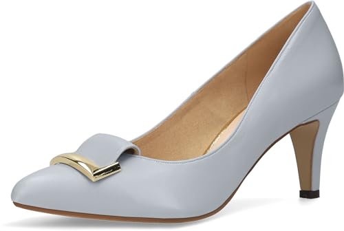 [マミアン] バックルリボン付き アーモンドトゥ パンプス（lt7001）ペールブルー／23.5 cmのサムネイル