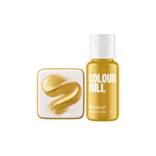 Image of Colour Mill Edible Food Paint - Vibrant Cake & Fondant Decorating Colors for Cookies, Chocolate, Royal Icing & Desserts 20 Milliliters - Metallic Glamor