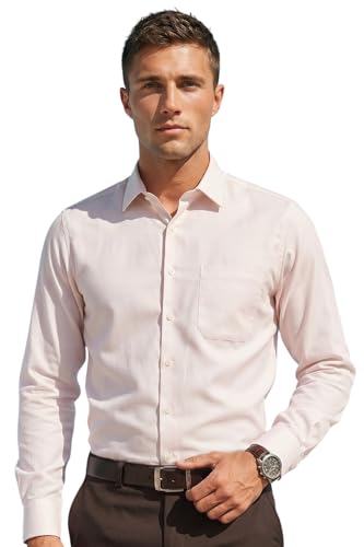 Image of Louis Philippe Men's Slim Fit Easy to Iron Everyday wear Premium Cotton Full Sleeve Solid Formal Shirt