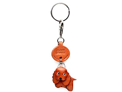Cocker Spaniel cuero perro pequeño llavero VANCA craft-collectible llavero hecho en Japón