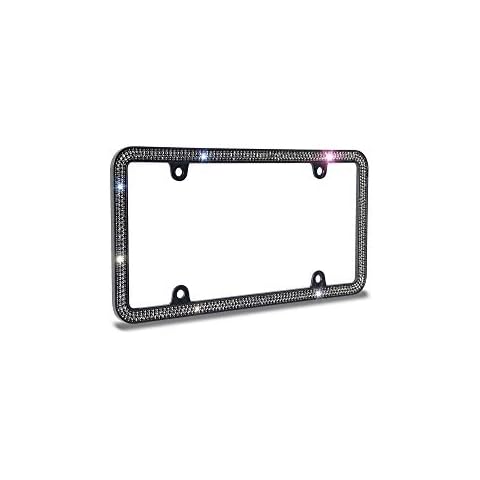JR2 3 Row Rhinestone License Plate Frame Cover