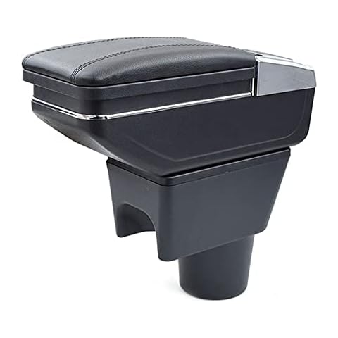 rasiarpio Car Armrest Box For Duster 2010-2018 Center Console Organizer Storage Arm Rest With Cup Holder Interior Accessories Black With Red Line Cover