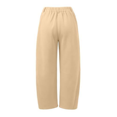 Elneeya Womens Barrel Sweatpants Baggy Elastic Waist Casual Office Pants - image 4