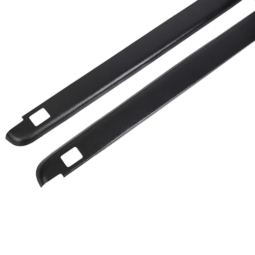 ECOTRIC 6'5" Truck Bed Rail Caps Compatible with 2002-2009 Dodge Ram 1500 2500 3500 (Set of 2) Black Smooth Finish with Stake Pocket Hole Cutouts 72-41451