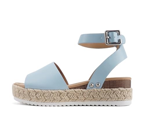 Image of Soda Little Kids /Children /Girls Topic-IIS Espadrille Flatform Wedge Open Toe Sandals