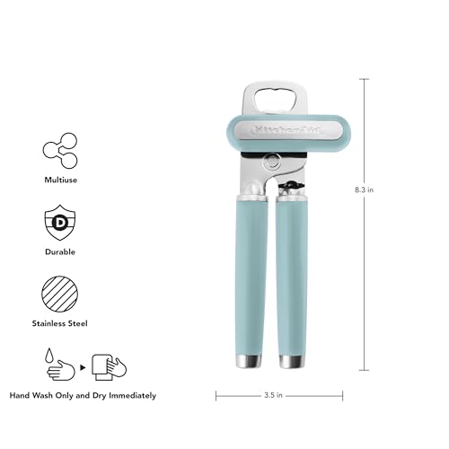 Image of KitchenAid Classic Multifunction Can Opener and Bottle Opener Easy to Use, Razor Sharp Stainless Steel Cutting Wheel, Soft Ergonomic Handles, Mineral Water, 8.34-Inch (Pack of 12)