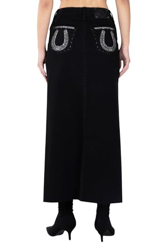 Miss Me Women's Western Horsehoe Mid-Rise Maxi Skirt